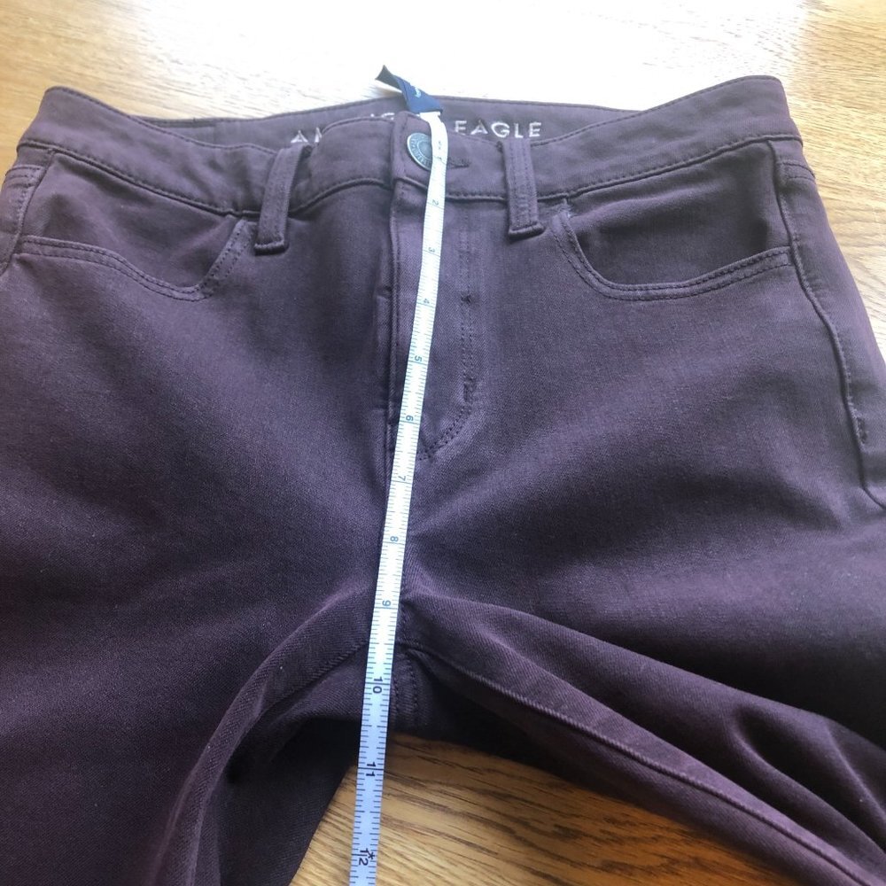 American Eagle Hi Rise Jeggings Burgundy Size 4 - Picture 14 of 15
